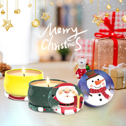 3PCS Small Christmas Soy Candles – Apple Cinnamon, Cedar & Vanilla Cake