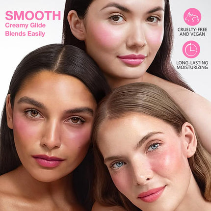 3Pcs Contour Blush Multiuse Sticks, Cream Bronzer Makeup Set, Vegan & Cruelty-Free