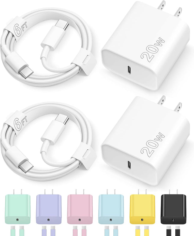 iPhone 17/16/15 Fast Charger – USB C Block with 6FT Cable for iPhone & iPad Pro