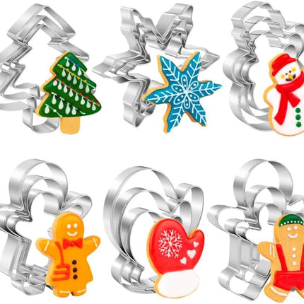 18-Piece Christmas Cookie Cutters – Stainless Steel Winter Shapes for Festive Baking
