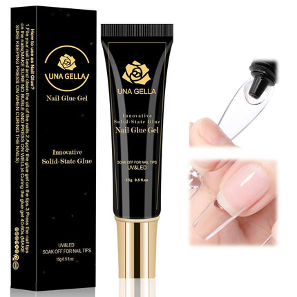 Solid Nail Glue 15ml – UV/LED Lamp Needed, Strong for Acrylic & Gel Tips
