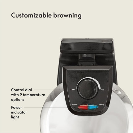 Classic Belgian Waffle Maker Rotating Design with Removable Drip Tray