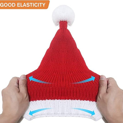 Santa Hat Christmas Beanie – Red Knitted Xmas Party Hat for Adults, Women, and Men