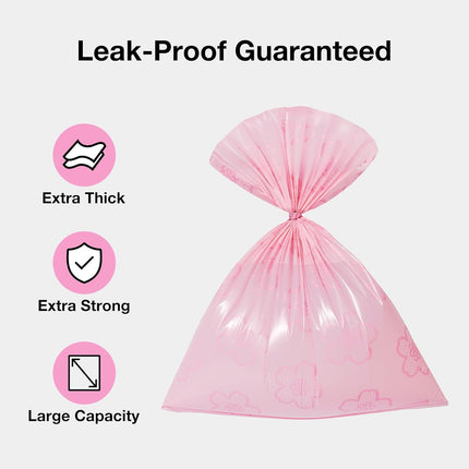 Dog Poop Bag Dispenser with Cherry Blossom Scented Bags – Leak-Proof, 105 Bags, Pink
