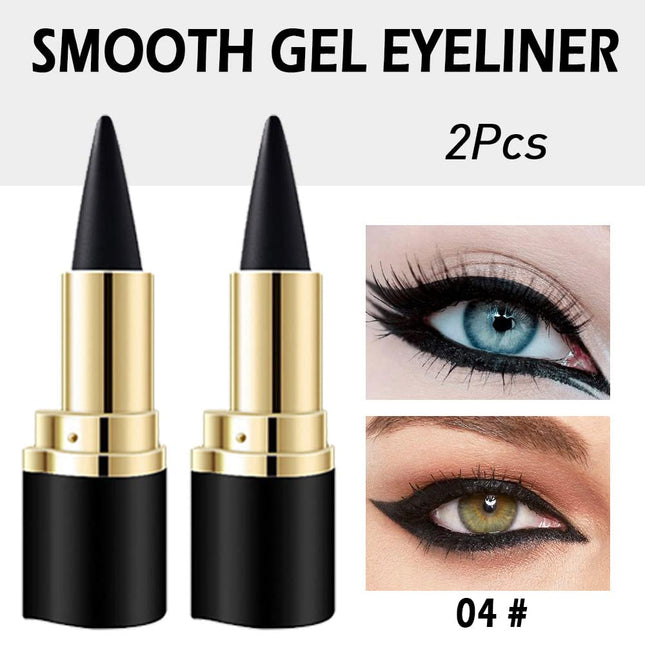 2PCS Gel Eyeliner Pencils, Waterproof Cream Eye Liner, Natural Black Smoky Eye Makeup