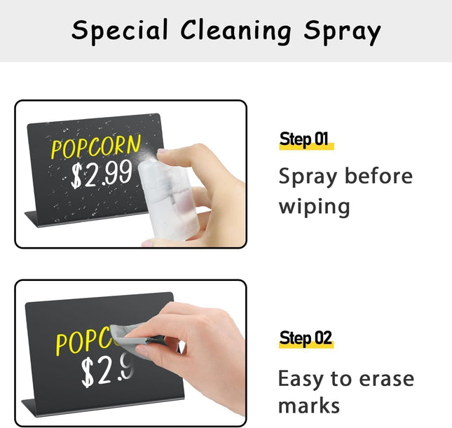 12PCS Food Labels for Party Buffet – Mini Chalkboard Signs with Markers & Cleaning Spray