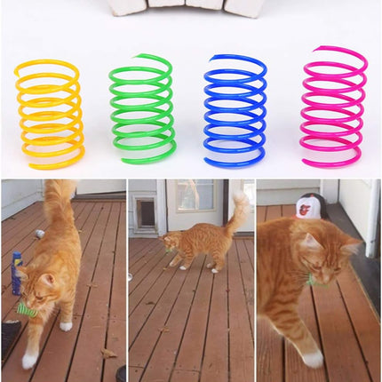 12-Pack Interactive Cat Spiral Toys, Colorful Swat & Hunt Kitten Toys