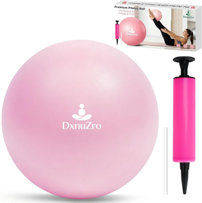 Mini Pilates Exercise Ball with Inflatable Pump for Home Gym Workouts