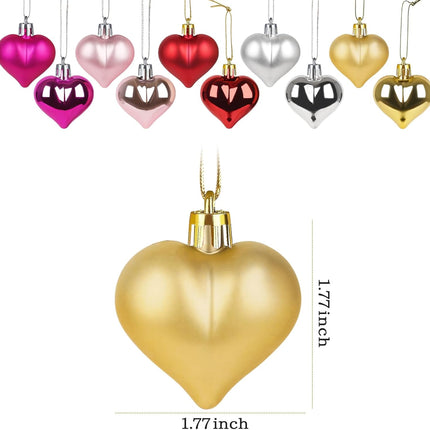 15-Piece Heart-Shaped Ornaments – Christmas Tree & Party Decorations