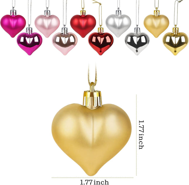 15-Piece Heart-Shaped Ornaments – Christmas Tree & Party Decorations