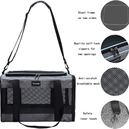 Portable Cat & Puppy Carrier Bag – Soft Fabric Pet Travel Home, 16 lb Capacity