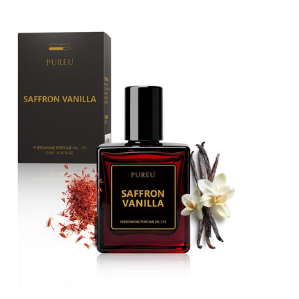 Saffron Vanilla Pheromone Perfume for Women, 10ml Long-Lasting Roll-On Fragrance