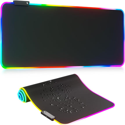 RGB LED Mouse Pad Large Gaming Mouse Mat with Colorful Backlit Design