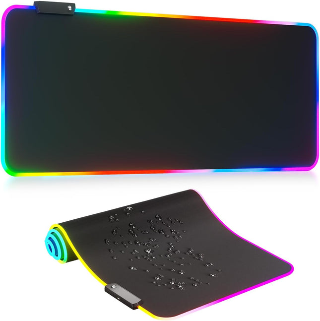 RGB LED Mouse Pad Large Gaming Mouse Mat with Colorful Backlit Design