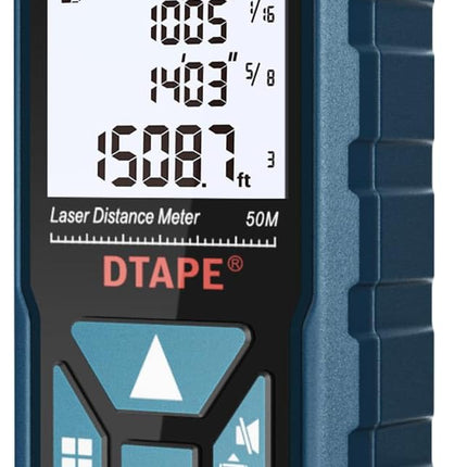 Digital Laser Measuring Tool – 165ft Range, in/Ft/Ft+in/M Units, Electronic Tape