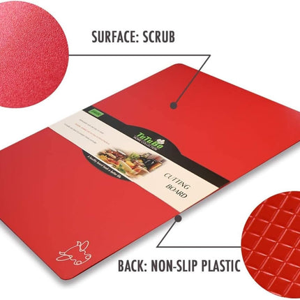 4 Pack Flexible Plastic Cutting Boards Non Slip BPA Free Dishwasher Safe