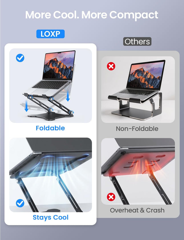 Portable Metal Laptop Stand with Cooling Design for Desk and Notebook