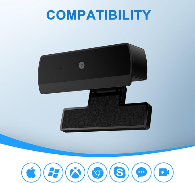K1 Full HD Webcam 1080P USB Wide Angle Camera for Online Calls & Streaming