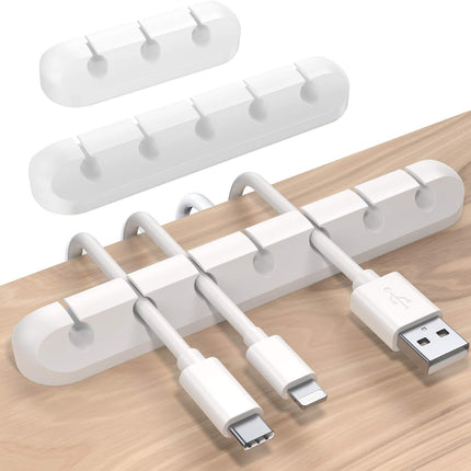 3-Pack Silicone Cable Holder Clips – Self-Adhesive Cord Organizer for Desktop