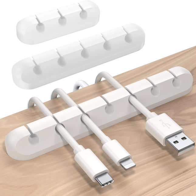 3-Pack Silicone Cable Holder Clips – Self-Adhesive Cord Organizer for Desktop