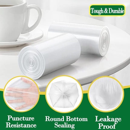 2 Gallon Clear Trash Bags – 120 Count, Strong Mini Bin Liners, Unscented
