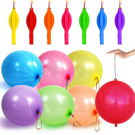 30pcs Neon Punch Balloons – Heavy Duty Kids Party Favors with Handles