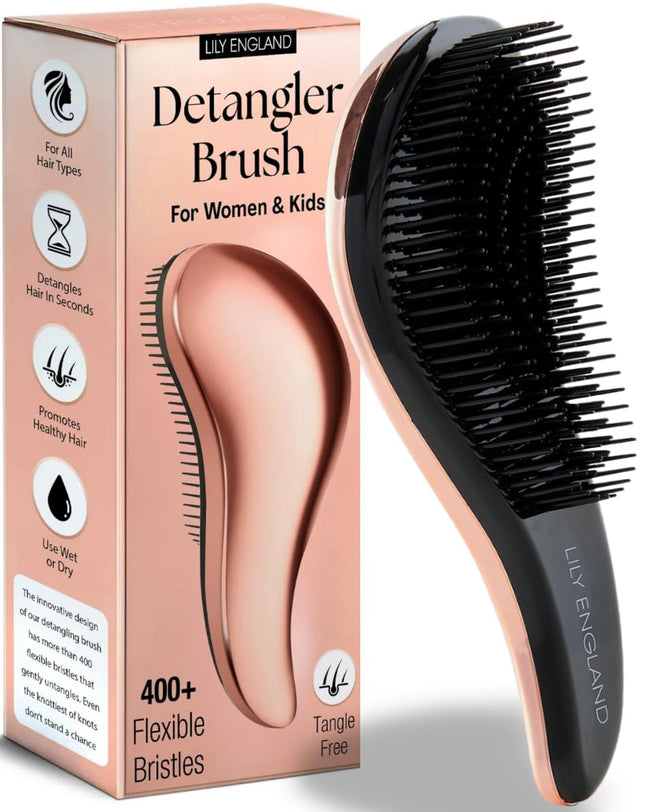 Rose Gold Detangling Hair Brush for Wet Dry Curly Thick Straight Hair