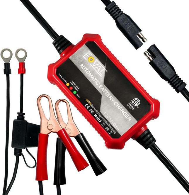 Automatic 12V Trickle Battery Charger – 1000mA Smart Battery Maintainer