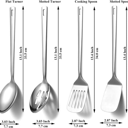 4PCS Stainless Steel Kitchen Utensils Set Cooking Spoons & Spatula Tools