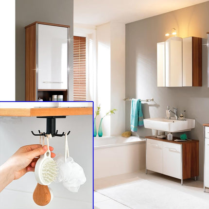 2pcs Rotating Adhesive Hooks for Kitchen, RV & Storage Shelves