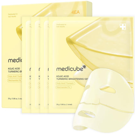 Jelly Gel Face Mask 4PCS, Kojic Acid & Turmeric Brightening Overnight Skincare, 28g x 4