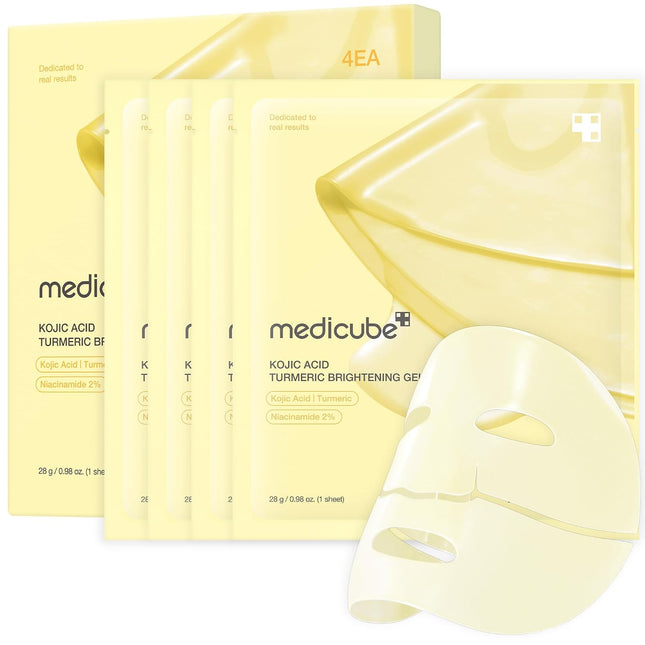 Jelly Gel Face Mask 4PCS, Kojic Acid & Turmeric Brightening Overnight Skincare, 28g x 4