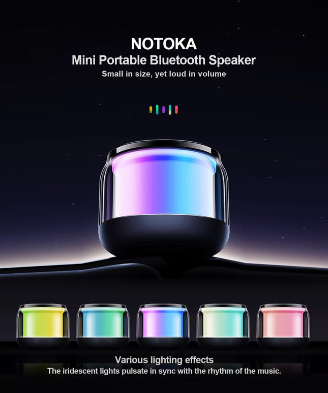 Mini Portable Wireless Bluetooth Speaker – TWS, LED Lights & Lanyard, Gift for Kids & Adults