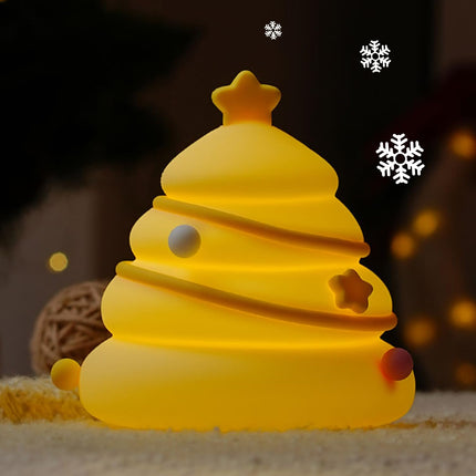 LED Christmas Tree Night Light – Dimmable Silicone Lamp for Kids & Nursery