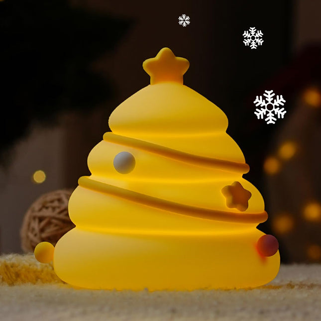 LED Christmas Tree Night Light – Dimmable Silicone Lamp for Kids & Nursery