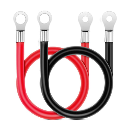 6AWG 20" Battery Inverter Cables, 3/8" Lugs, Tinned Copper Red & Black Wires