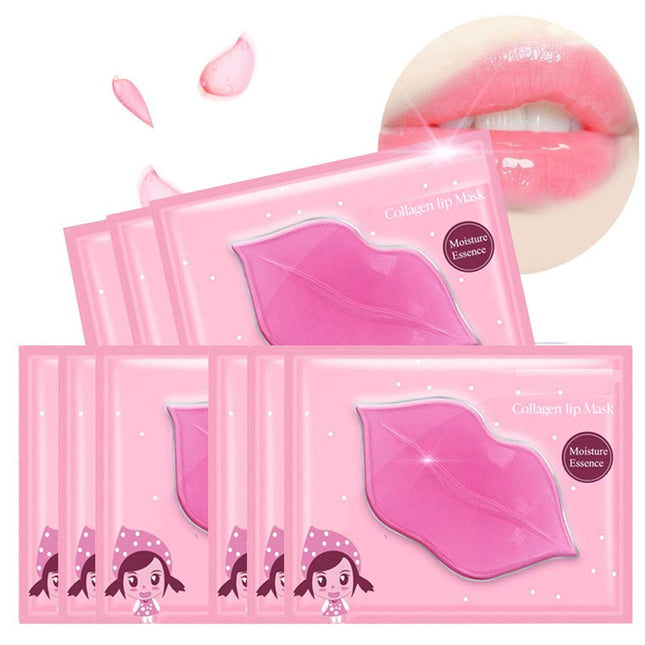 30PCS Collagen Lip Mask Patches Pink Gel Pads for Hydrating Dry Lips