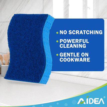 AIDEA Non-Scratch Kitchen Sponges 24-Pack Dual-Sided Dish Scrubbers