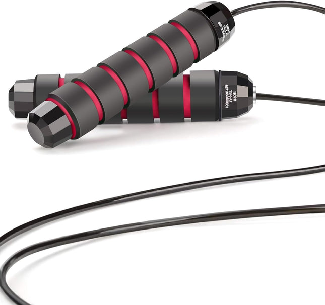 Jump Rope with Ball Bearings and Foam Handles for Aerobic Exercise