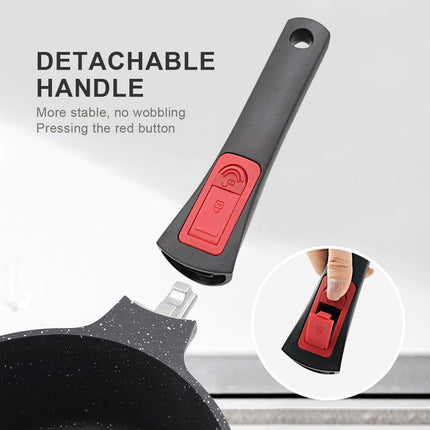 1.5QT Nonstick Saucepan with Lid, Pour Spout & Detachable Handle, Induction Safe
