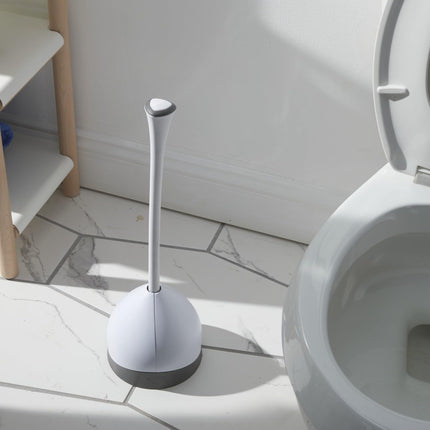 Toilet Plunger with Hideaway Holder Caddy Heavy Duty Bathroom Unclogger