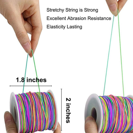 Rainbow Stretchy String 1mm – Elastic Cord for Bracelets, Necklaces & Crafts