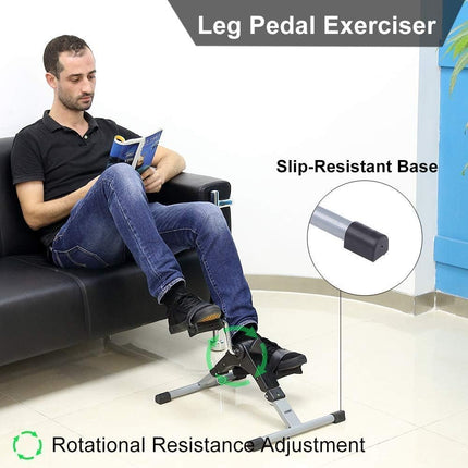 Foldable Under Desk Exercise Bike, Portable Arm & Leg Pedal Exerciser for Home