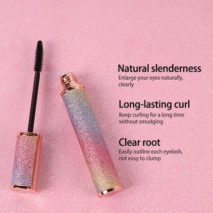 4D Silk Fiber Mascara & Waterproof Eyeliner Set Long Lasting Black Makeup
