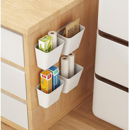 4-Piece Self-Adhesive Storage Boxes – Cabinet, Wardrobe & Fridge Organizer