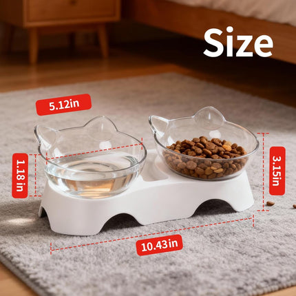 Elevated Cat Bowls – Tilted Anti-Vomiting Bowl for Cats, Puppies & Bunnies