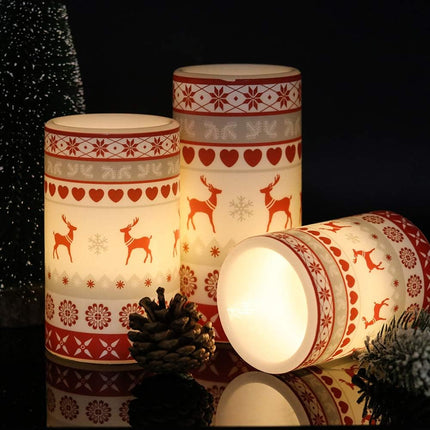 3PCS Flameless LED Pillar Candles – Battery Operated with Timer & Warm Light