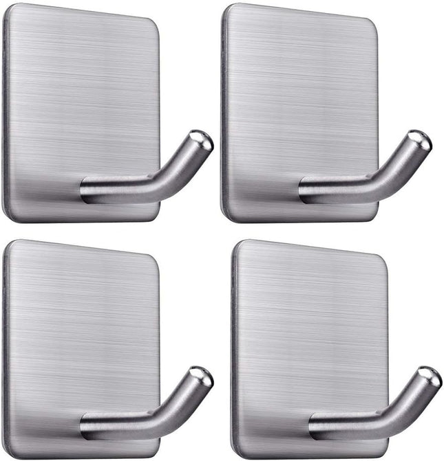 4-Pack Waterproof Towel Hooks – Heavy Duty Stick-On Hooks for Bathroom & Kitchen