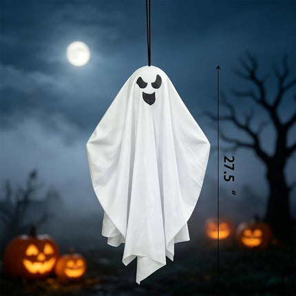 3-Pack 27.5in Halloween Hanging Ghosts, Cute Flying Ghost Decor for Yard & Party
