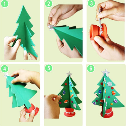 6PCS Christmas Craft Kit for Kids – Foam Trees, Holiday Stickers & Fun Activity Set